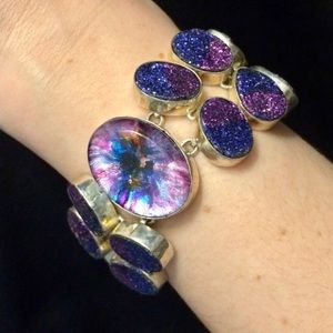 Dramatic Druzy Sterling Bracelet
